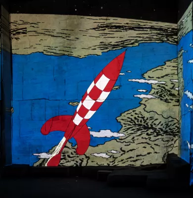 fusée tintin carrières projection