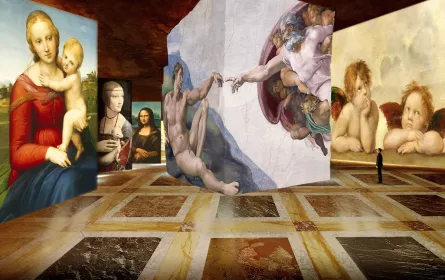 Teaser de l'exposition Michel-Ange, Léonard de Vinci, Raphaël. Les géants de la Renaissance (2015) 