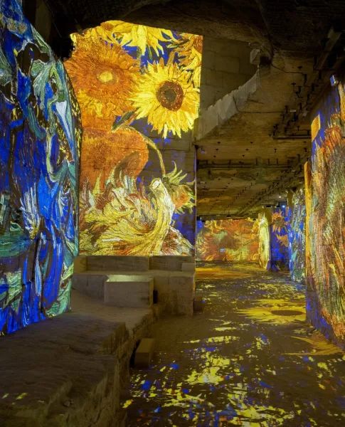 De Vermeer à Van Gogh © Culturespaces / Vincent Pinson tournesols Van Gogh